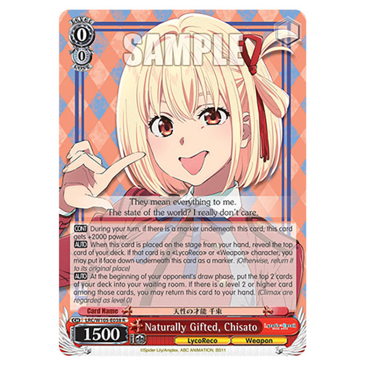 Weiss Schwarz - Lycoris Recoil - Naturally Gifted, Chisato (R) WSSC-LRC/W105-E038