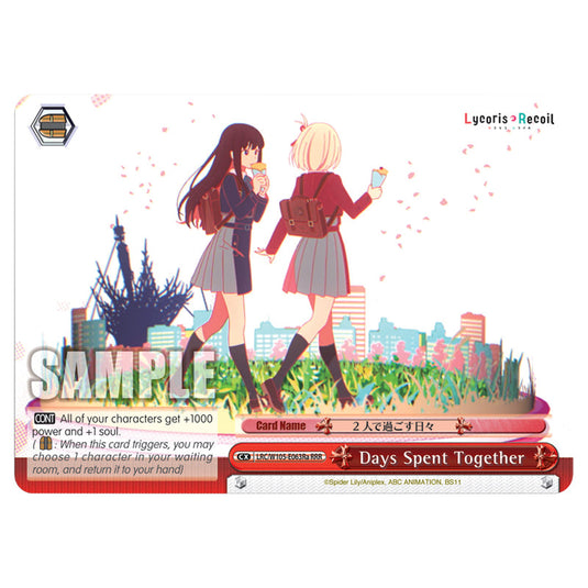 Weiss Schwarz - Lycoris Recoil - Days Spent Together (RRR) WSSC-LRC/W105-E063Ra