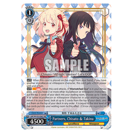 Weiss Schwarz - Lycoris Recoil - Partners, Chisato & Takina (RR) WSSC-LRC/W105-E067