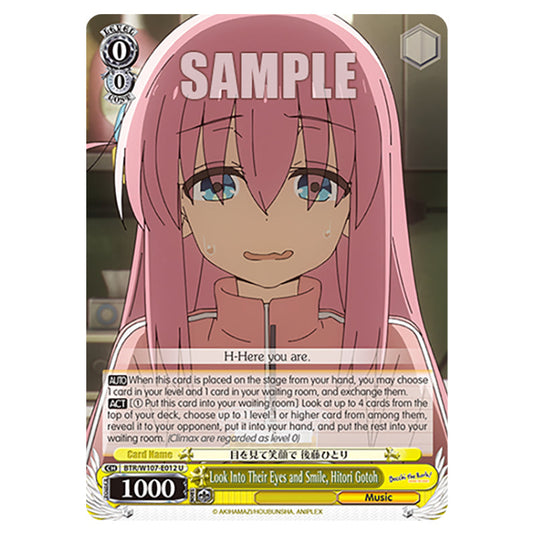 Look Into Their Eyes and Smile, Hitori Gotoh card from the Weiss Schwarz set Bocchi The Rock!