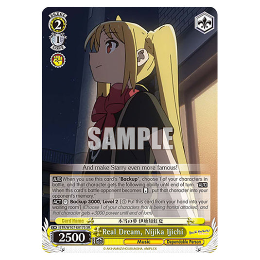 Real Dream, Nijika Ijichi card from the Weiss Schwarz set Bocchi The Rock!