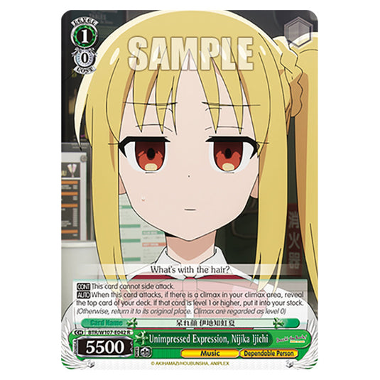 Unimpressed Expression, Nijika Ijichi card from the Weiss Schwarz set Bocchi The Rock!