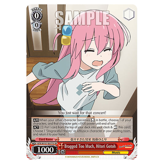 Bragged Too Much, Hitori Gotoh card from the Weiss Schwarz set Bocchi The Rock!