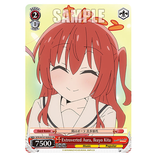 Extroverted Aura, Ikuyo Kita card from the Weiss Schwarz set Bocchi The Rock!