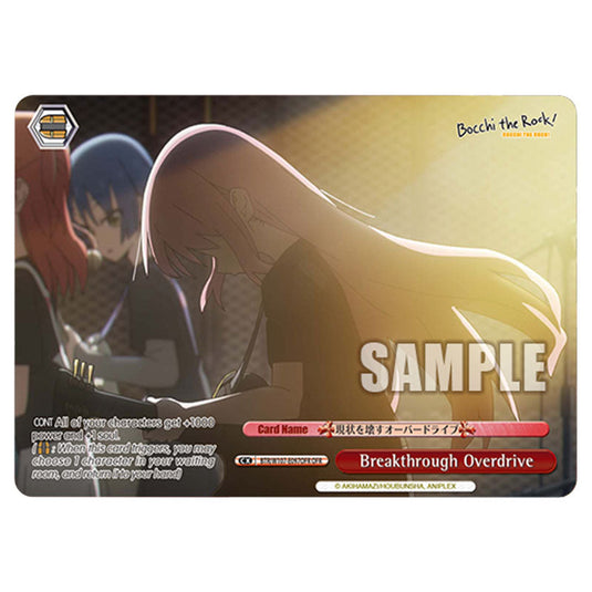 Breakthrough Overdrive card from the Weiss Schwarz set Bocchi The Rock!