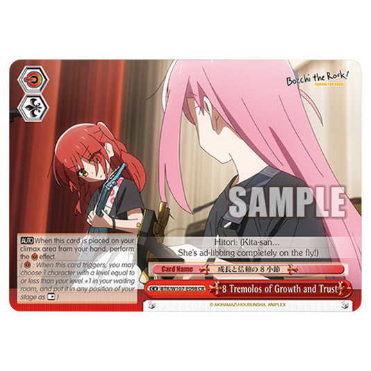 8 Tremolos of Growth and Trust card from the Weiss Schwarz set Bocchi The Rock!