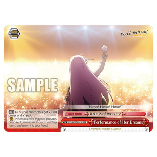 Performance of Her Dreams card from the Weiss Schwarz set Bocchi The Rock!