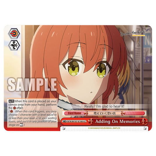 Adding On Memories card from the Weiss Schwarz set Bocchi The Rock!