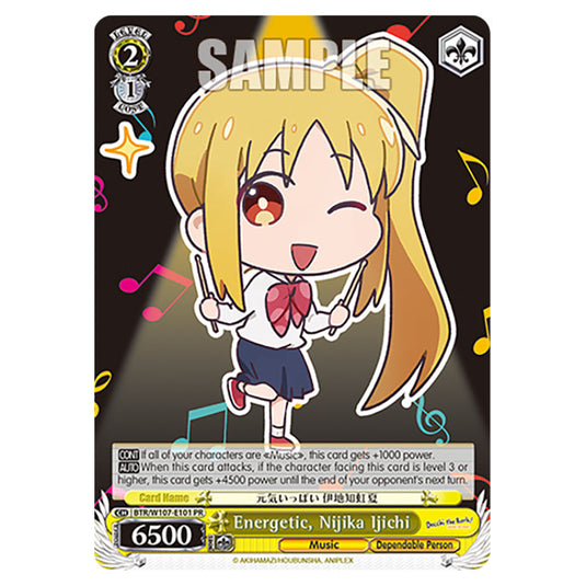 Energetic, Nijika Ijichi card from the Weiss Schwarz set Bocchi The Rock!