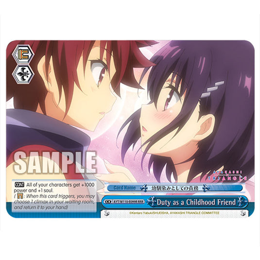 Duty as a Childhood Friend AYT/W110-E099R card from the Weiss Schwarz set Ayakashi Triangle