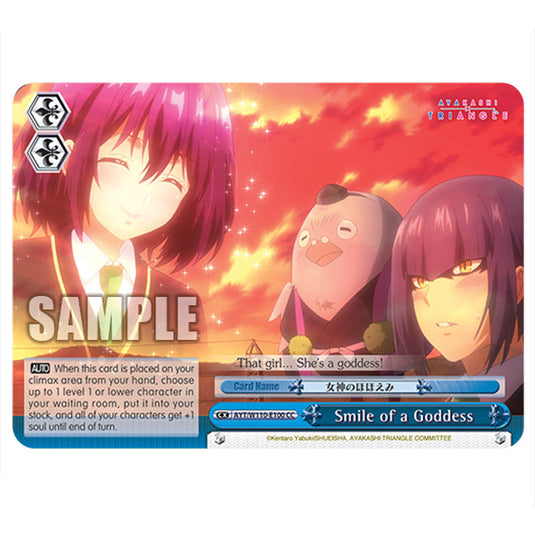 Smile of a Goddess AYT/W110-E100 card from the Weiss Schwarz set Ayakashi Triangle