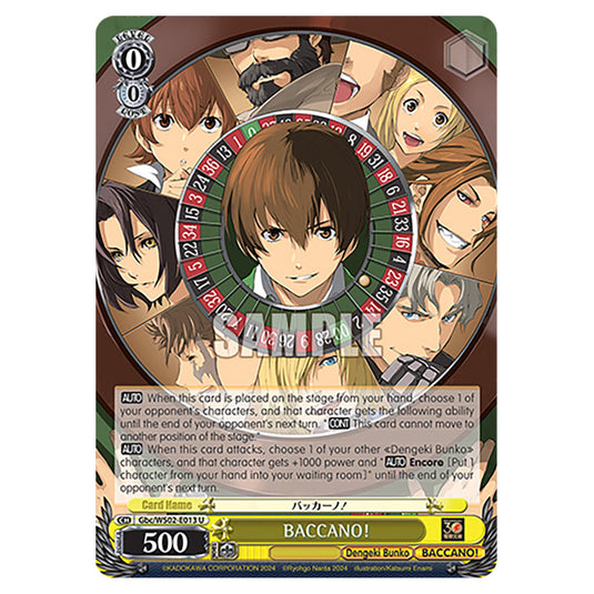 BACCANO! Gbc/WS02-E013 card from the Weiss Schwarz set Dengeki Bunko