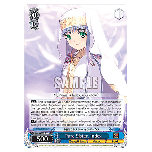 Pure Sister, Index Gid/WS02-E116 card from the Weiss Schwarz set Dengeki Bunko