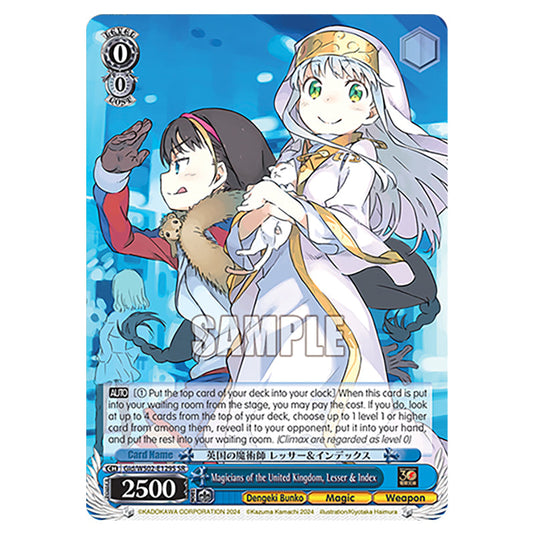 Magicians of the United Kingdom, Lesser & Index Gid/WS02-E129S card from the Weiss Schwarz set Dengeki Bunko