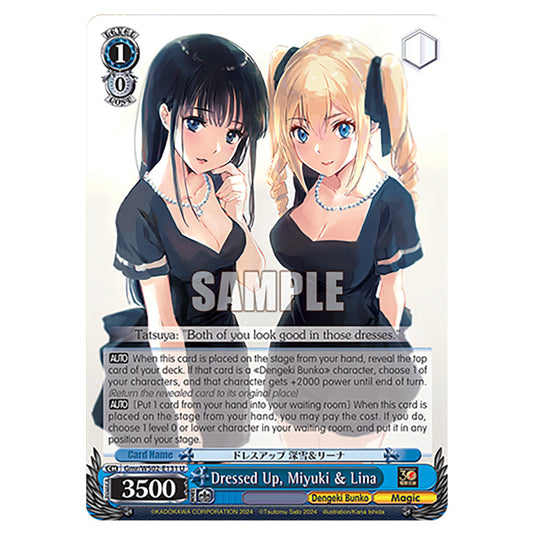 Dressed Up, Miyuki & Lina Gmr/WS02-E131 card from the Weiss Schwarz set Dengeki Bunko