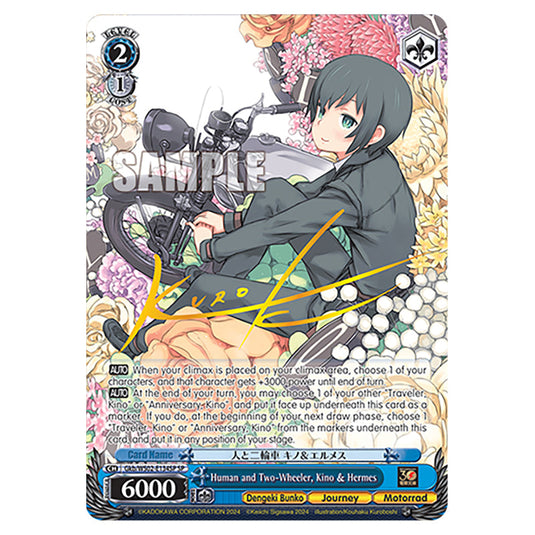 Human and Two-Wheeler, Kino & Hermes Gkb/WS02-E134SP card from the Weiss Schwarz set Dengeki Bunko