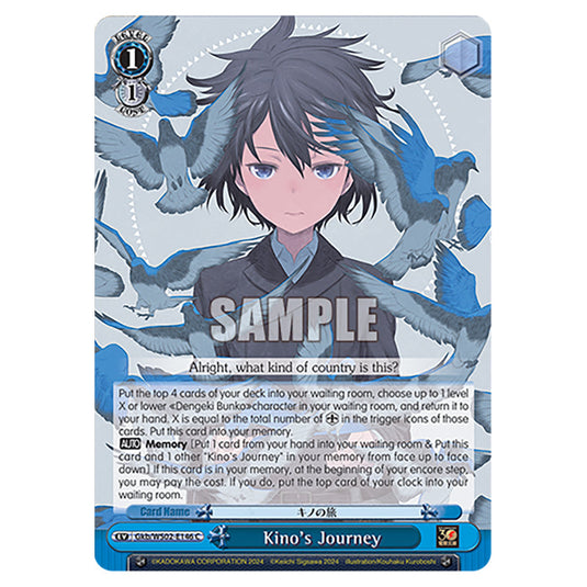 Kino's Journey Gkb/WS02-E146 card from the Weiss Schwarz set Dengeki Bunko