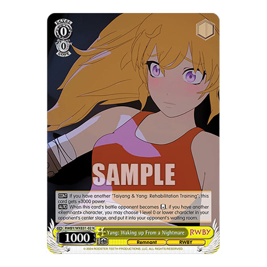 Yang: Waking up From a Nightmare RWBY/WXE01-02 card from the Weiss Schwarz set RWBY Volume 4