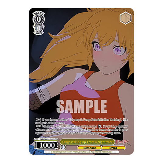 Yang: Waking up From a Nightmare RWBY/WXE01-02OFR card from the Weiss Schwarz set RWBY Volume 4