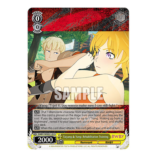 Taiyang & Yang: Rehabilitation Training RWBY/WXE01-03 card from the Weiss Schwarz set RWBY Volume 4