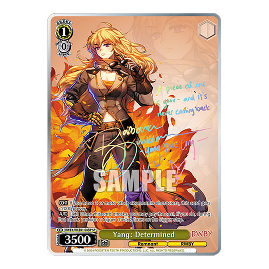 Yang: Determined RWBY/WXE01-04SP card from the Weiss Schwarz set RWBY Volume 4