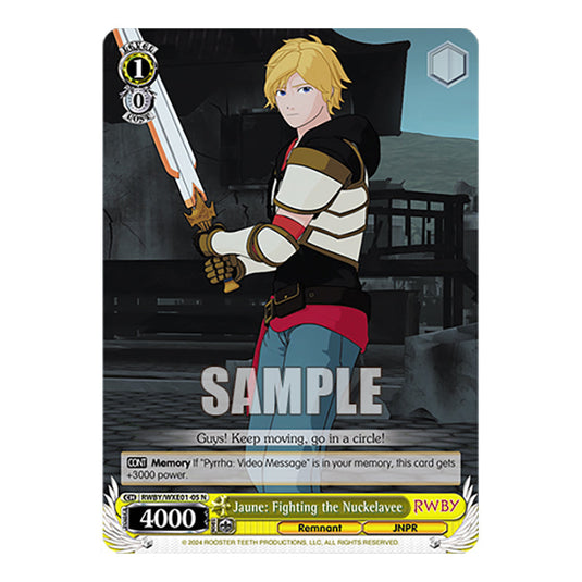 Jaune: Fighting the Nuckelavee RWBY/WXE01-05 card from the Weiss Schwarz set RWBY Volume 4