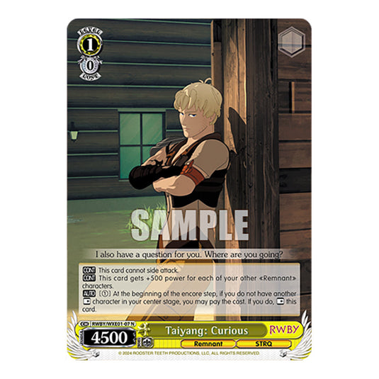 Taiyang: Curious RWBY/WXE01-07 card from the Weiss Schwarz set RWBY Volume 4