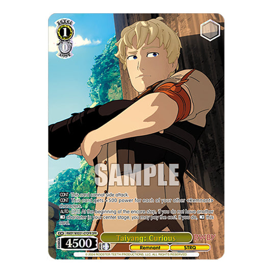 Taiyang: Curious RWBY/WXE01-07OFR card from the Weiss Schwarz set RWBY Volume 4