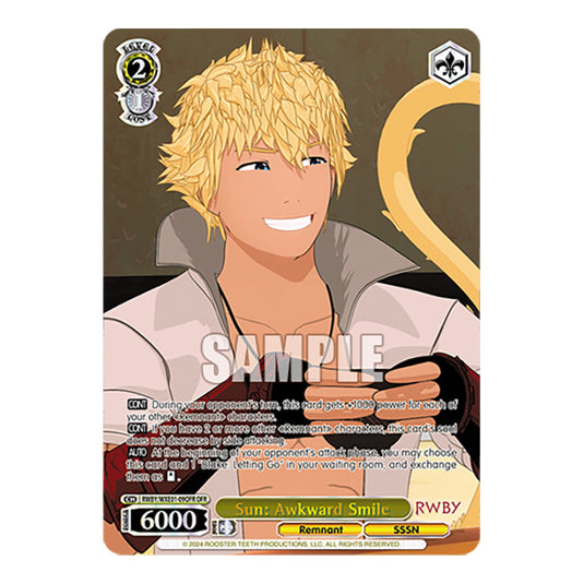 Sun: Awkward Smile RWBY/WXE01-09OFR card from the Weiss Schwarz set RWBY Volume 4