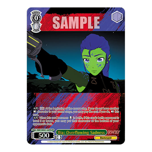 Ilia: Overflowing Sadness RWBY/WXE01-12OFR card from the Weiss Schwarz set RWBY Volume 4