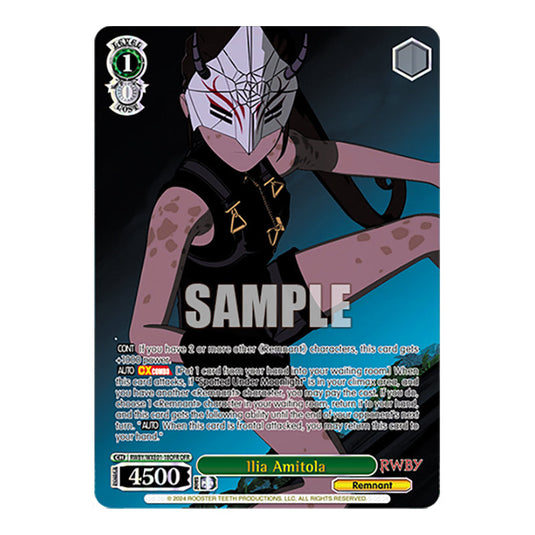 Ilia Amitola RWBY/WXE01-18OFR card from the Weiss Schwarz set RWBY Volume 4