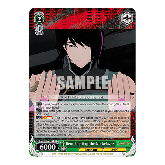 Ren: Fighting the Nuckelavee RWBY/WXE01-20 card from the Weiss Schwarz set RWBY Volume 4