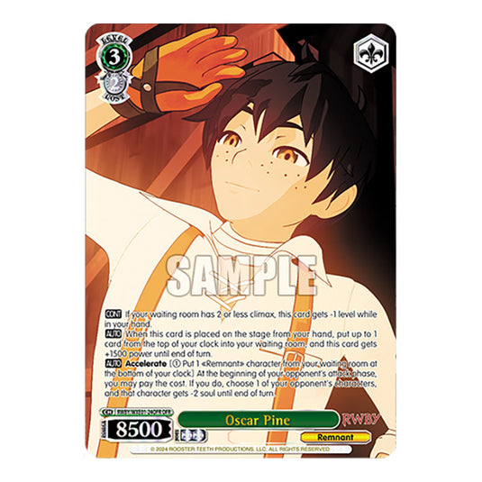 Oscar Pine RWBY/WXE01-24OFR card from the Weiss Schwarz set RWBY Volume 4