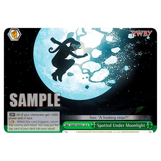 Spotted Under Moonlight RWBY/WXE01-26 card from the Weiss Schwarz set RWBY Volume 4