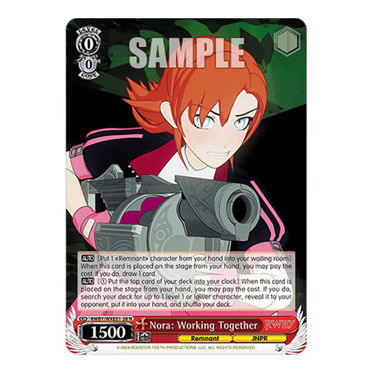 Nora: Working Together RWBY/WXE01-28 card from the Weiss Schwarz set RWBY Volume 4