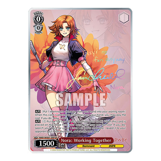 Nora: Working Together RWBY/WXE01-28SP card from the Weiss Schwarz set RWBY Volume 4