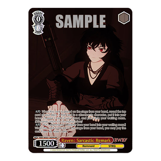 Raven: Sarcastic Remark RWBY/WXE01-30OFR card from the Weiss Schwarz set RWBY Volume 4