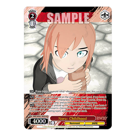 Nora: Childhood RWBY/WXE01-36OFR card from the Weiss Schwarz set RWBY Volume 4