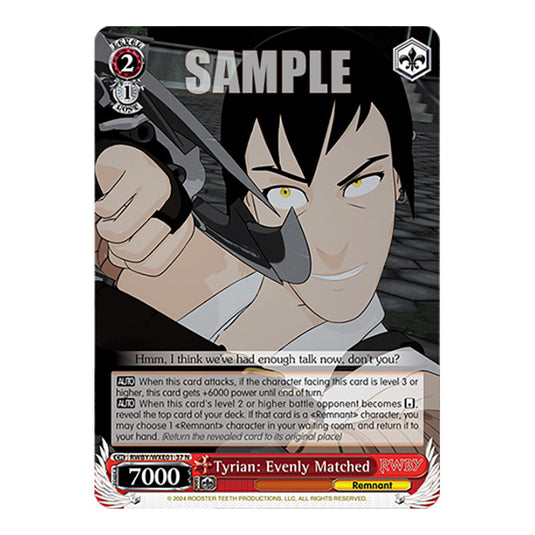 Tyrian: Evenly Matched RWBY/WXE01-37 card from the Weiss Schwarz set RWBY Volume 4