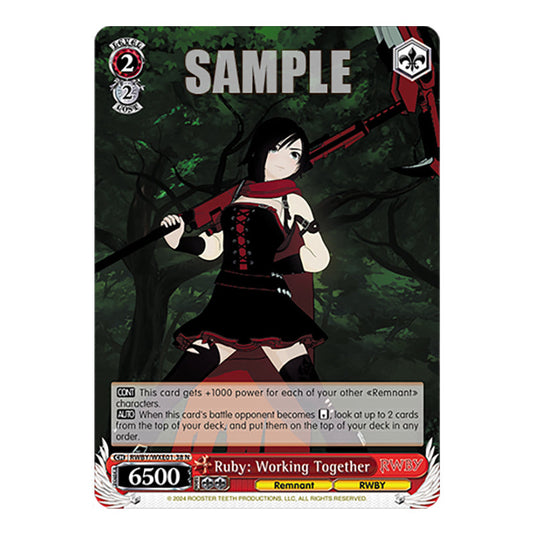 Ruby: Working Together RWBY/WXE01-38 card from the Weiss Schwarz set RWBY Volume 4