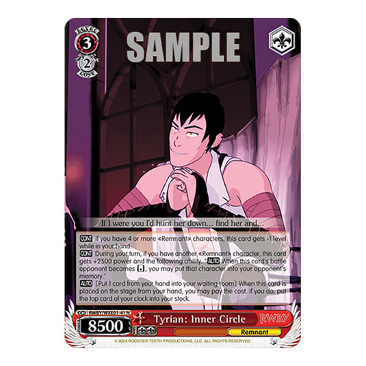 Tyrian: Inner Circle RWBY/WXE01-41 card from the Weiss Schwarz set RWBY Volume 4