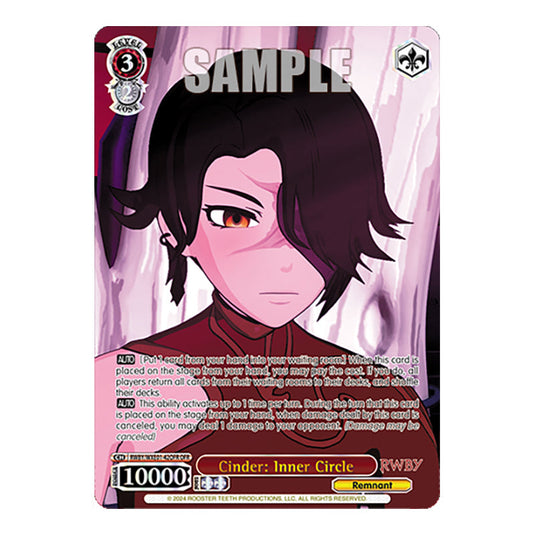 Cinder: Inner Circle RWBY/WXE01-42OFR card from the Weiss Schwarz set RWBY Volume 4