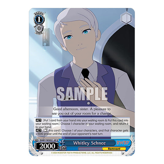 Whitley Schnee RWBY/WXE01-49 card from the Weiss Schwarz set RWBY Volume 4