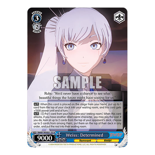 Weiss: Determined RWBY/WXE01-53 card from the Weiss Schwarz set RWBY Volume 4