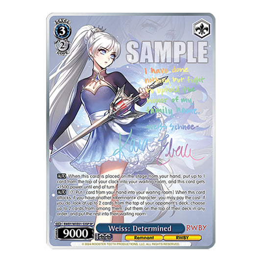 Weiss: Determined RWBY/WXE01-53SP card from the Weiss Schwarz set RWBY Volume 4