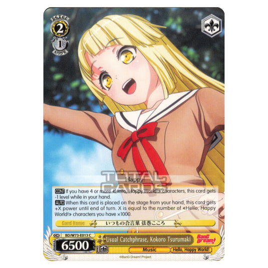 Weiss Schwarz - BanG Dream! Vol.2 - Usual Catchphrase, Kokoro Tsurumaki (Common) BD/W73-E013 C