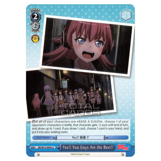 Weiss Schwarz - BanG Dream! Vol.2 - Yes!! You Guys Are the Best!! (Uncommon) BD/W73-E095 U
