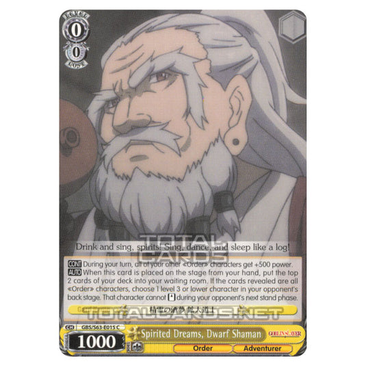 Weiss Schwarz - Goblin Slayer - Spirited Dreams, Dwarf Shaman (C) GBS/S63-E015