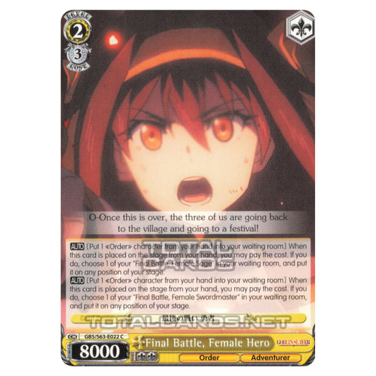 Weiss Schwarz - Goblin Slayer - Final Battle, Female Hero (C) GBS/S63-E022