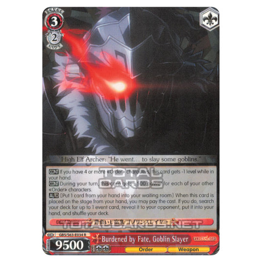 Weiss Schwarz - Goblin Slayer - Burdened by Fate, Goblin Slayer (SR) GBS/S63-E034S